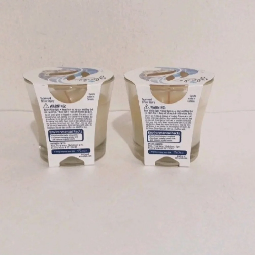 NEW Glade Clean Linen Scented Candles Glass Jar Set of 2 - 3.4 oz Single Wick